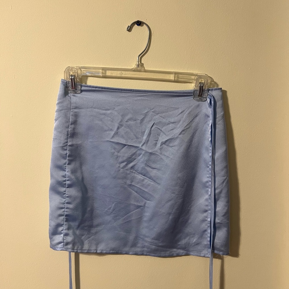 Boohoo Light Blue Mini Skirt